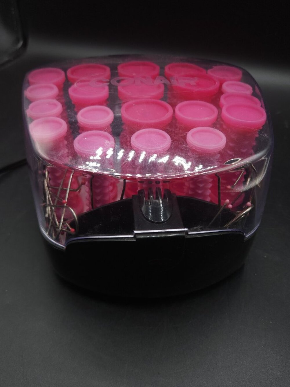 Conair Compact Multi-Size Hot Rollers Set 20 Pink With Clips Tested Works